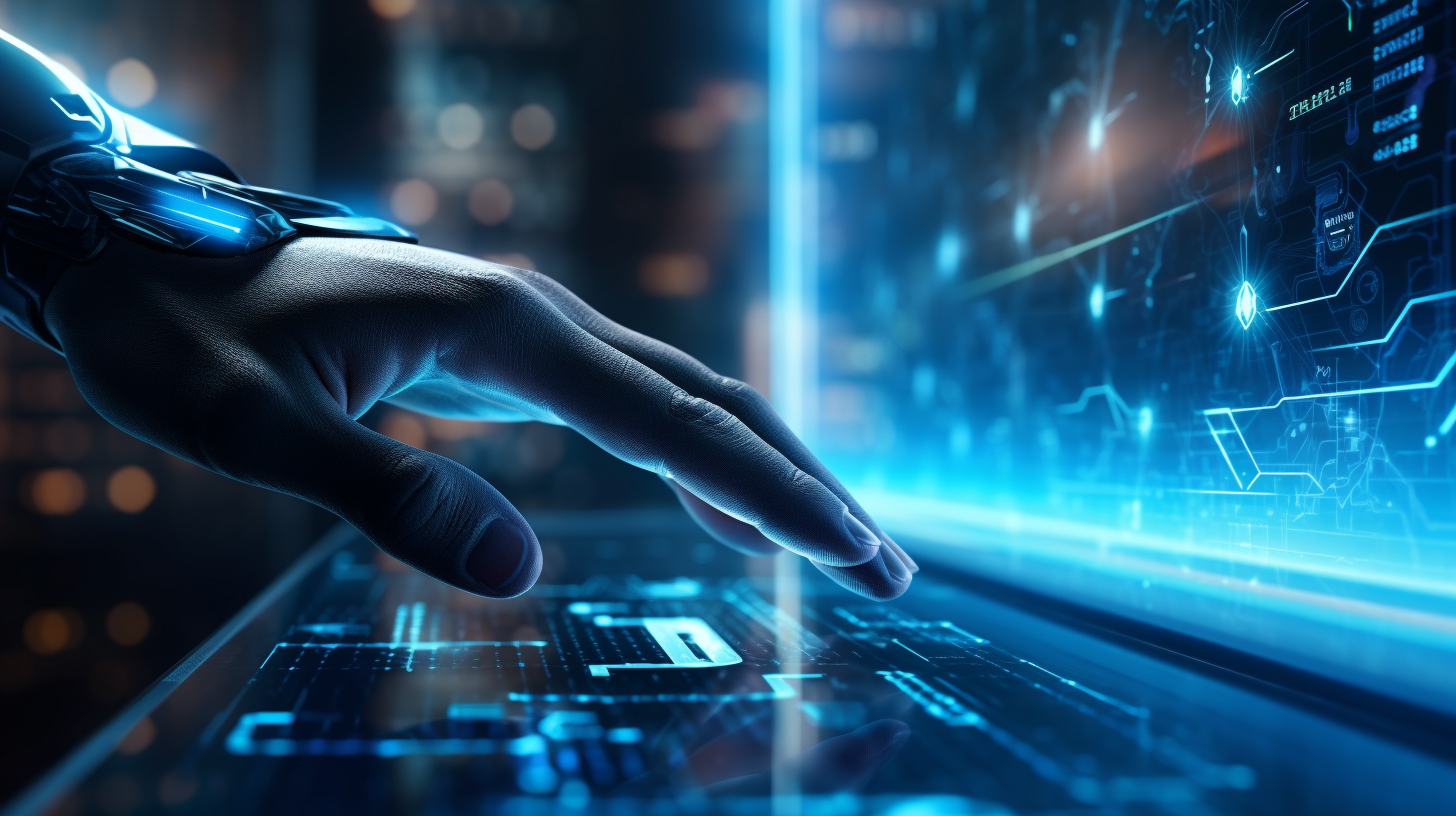 A hand pointing to a futuristic technology (Image: Wikimedia Commons)