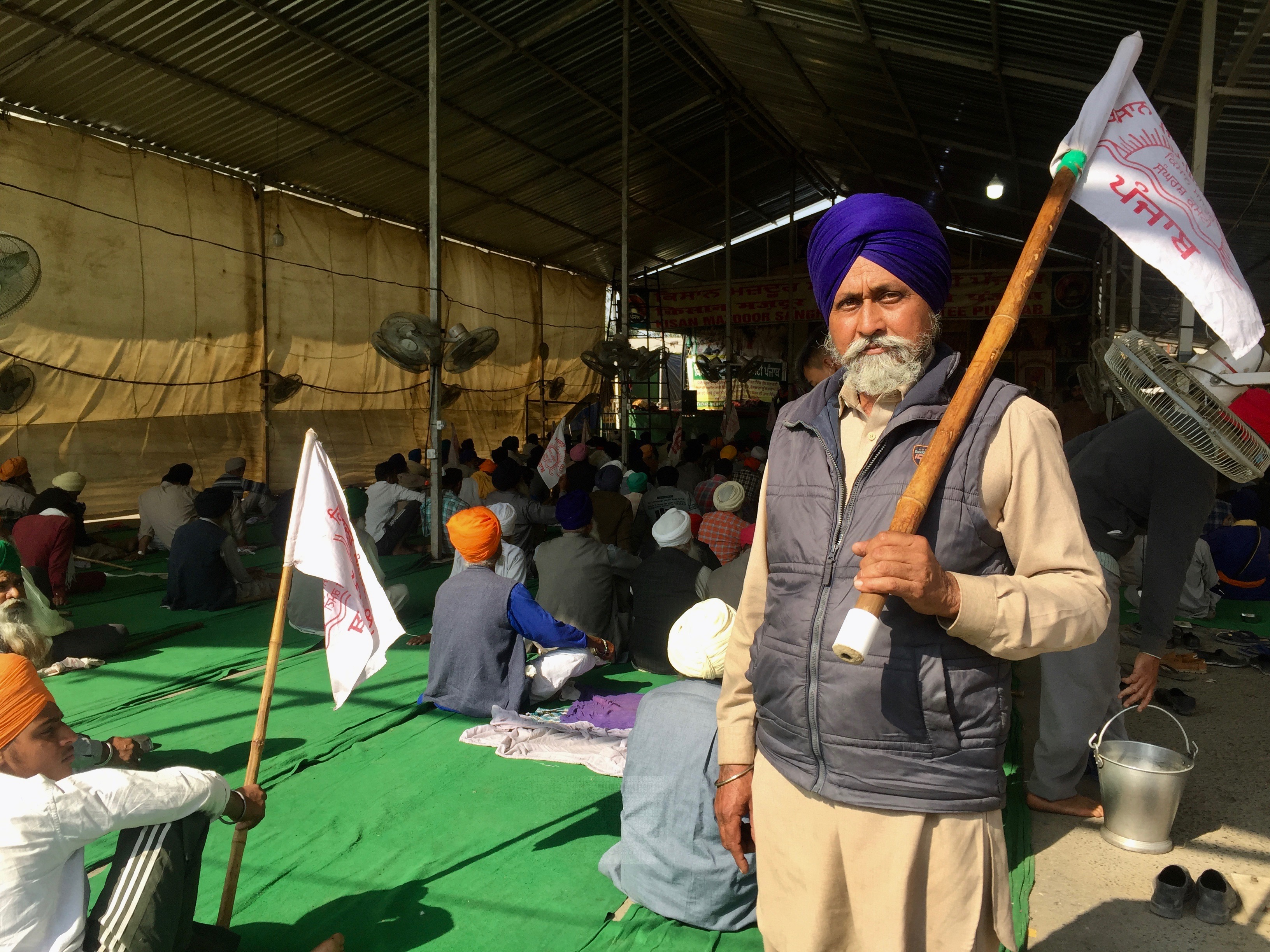 Baldev Singh at Singhu protest site. Photo: Vandana K