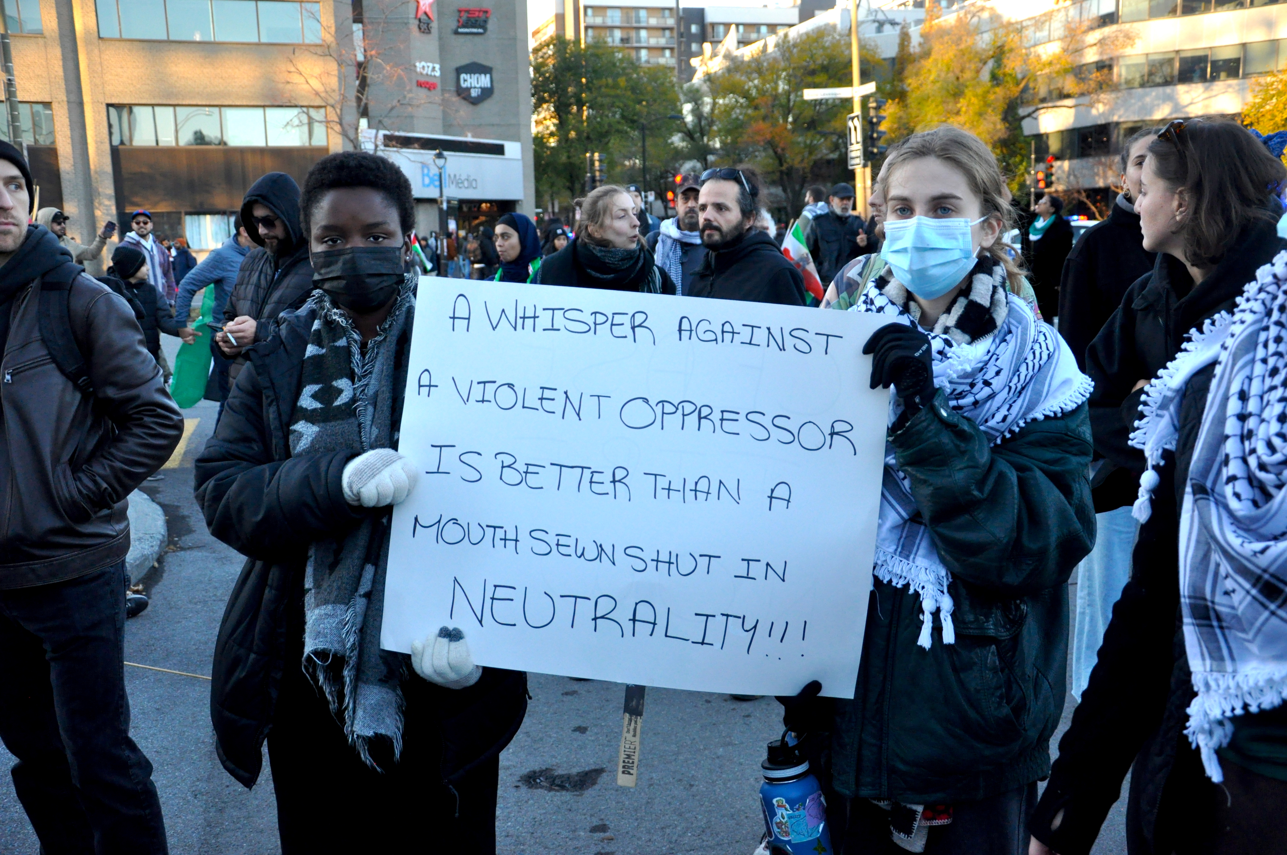 March in solidarity with the Palestinian people in Montreal on November 4, 2023. Photo: Jahanzeb Hussain.