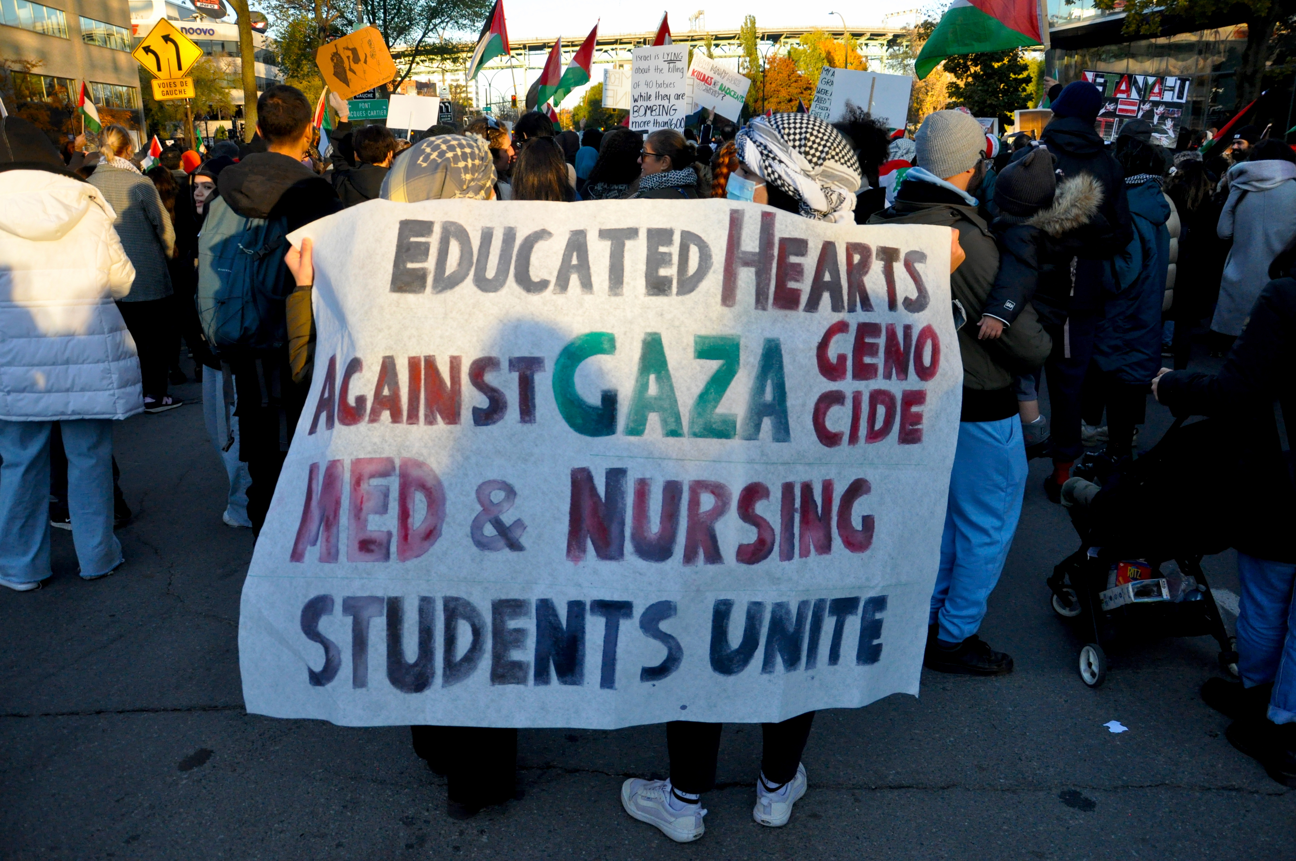 March in solidarity with the Palestinian people in Montreal on November 4, 2023. Photo: Jahanzeb Hussain.