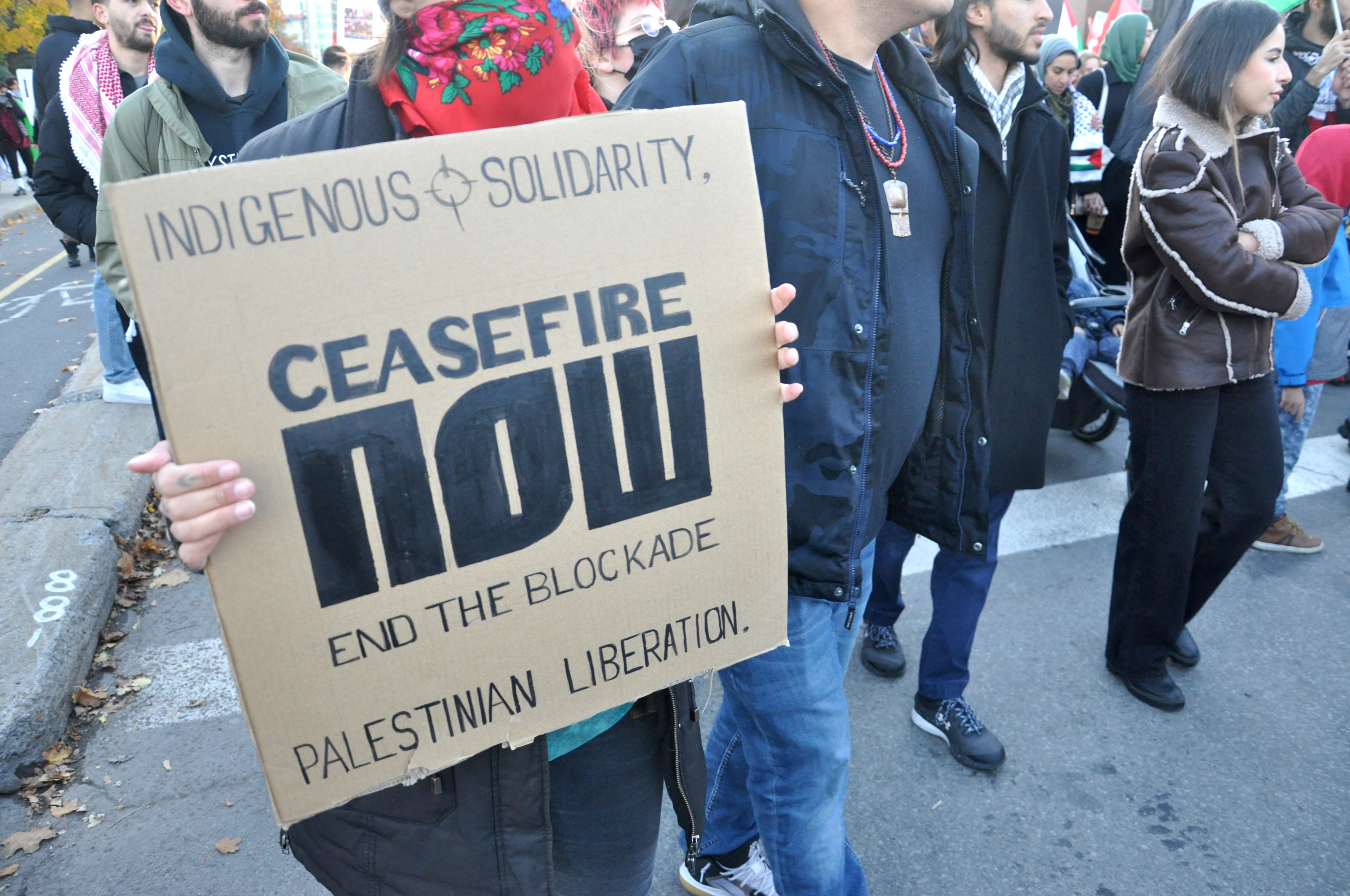March in solidarity with the Palestinian people in Montreal on November 4, 2023. Photo: Jahanzeb Hussain.
