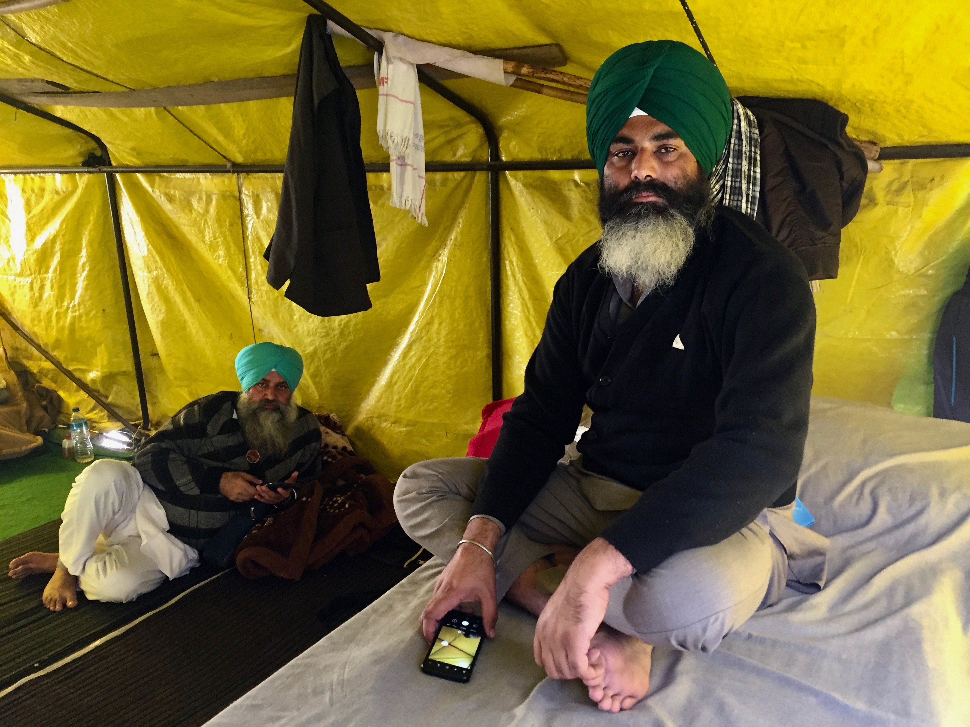 Gurpreet Singh Khanpur of KMSC Punjab at Singhu. Photo: Vandana K