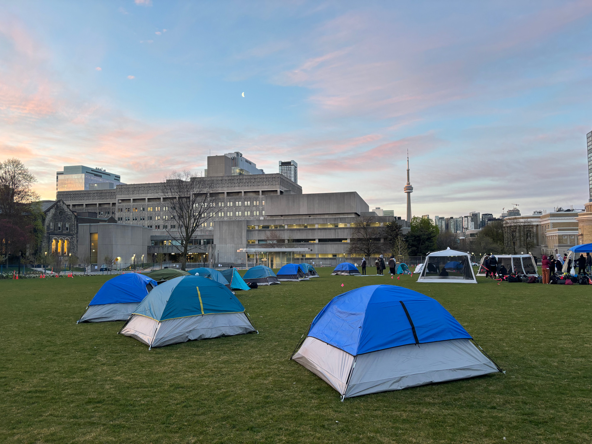 The University of Toronto student encampment in solidarity with Palestine. (Photo: Omar Taleb)