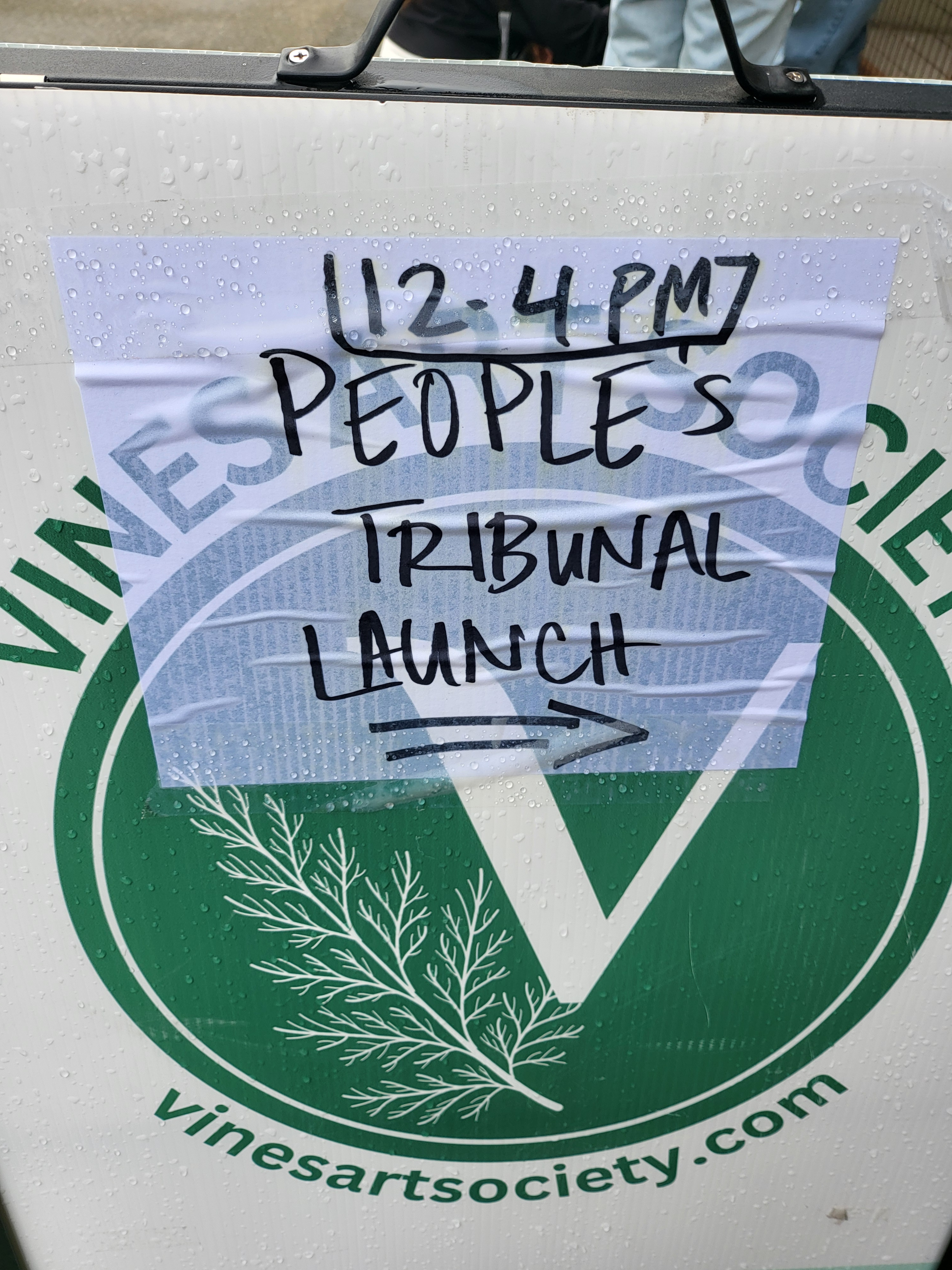 People's Tribunal launch placard. 