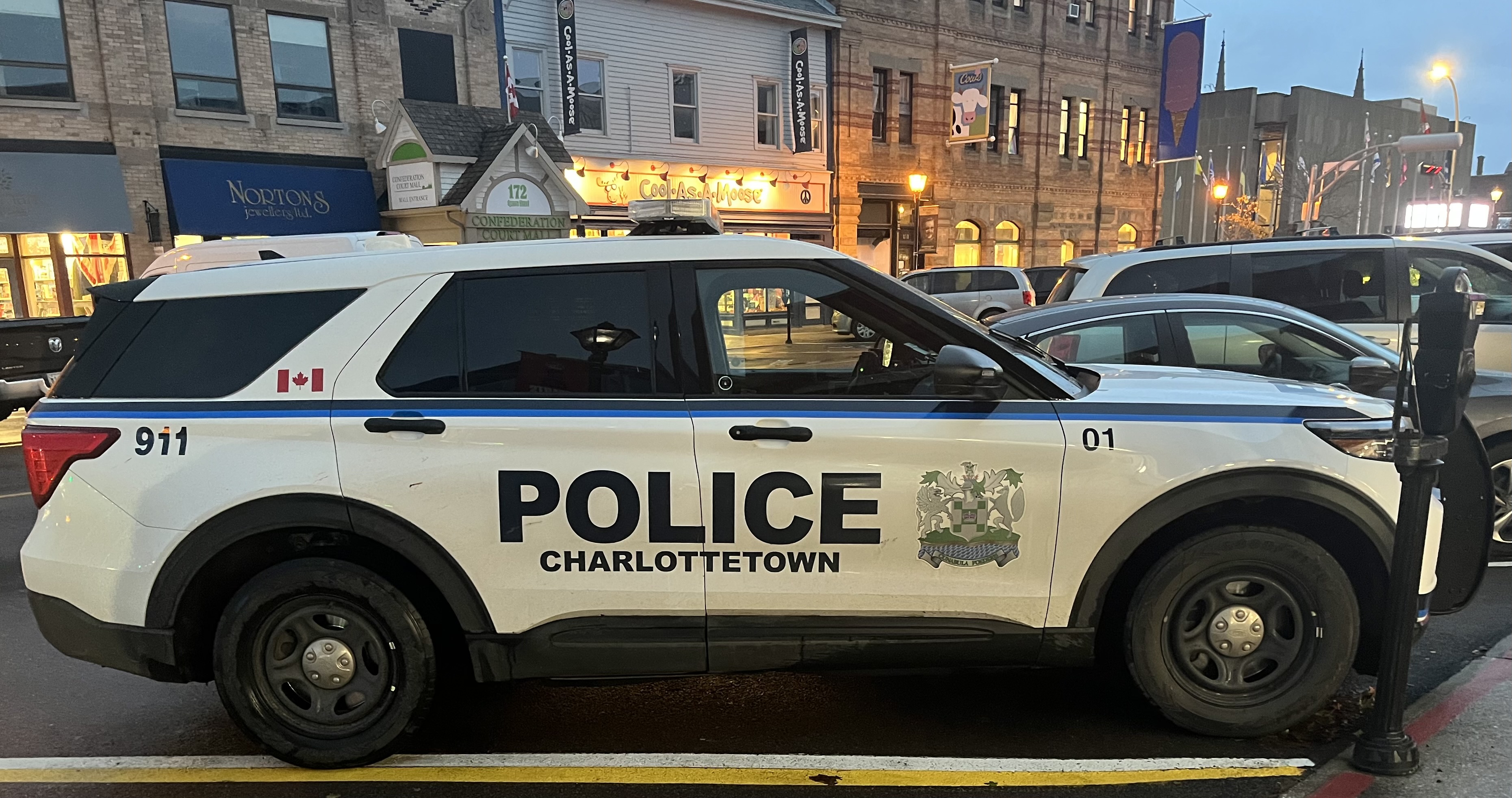 Charlottetown police car parked.