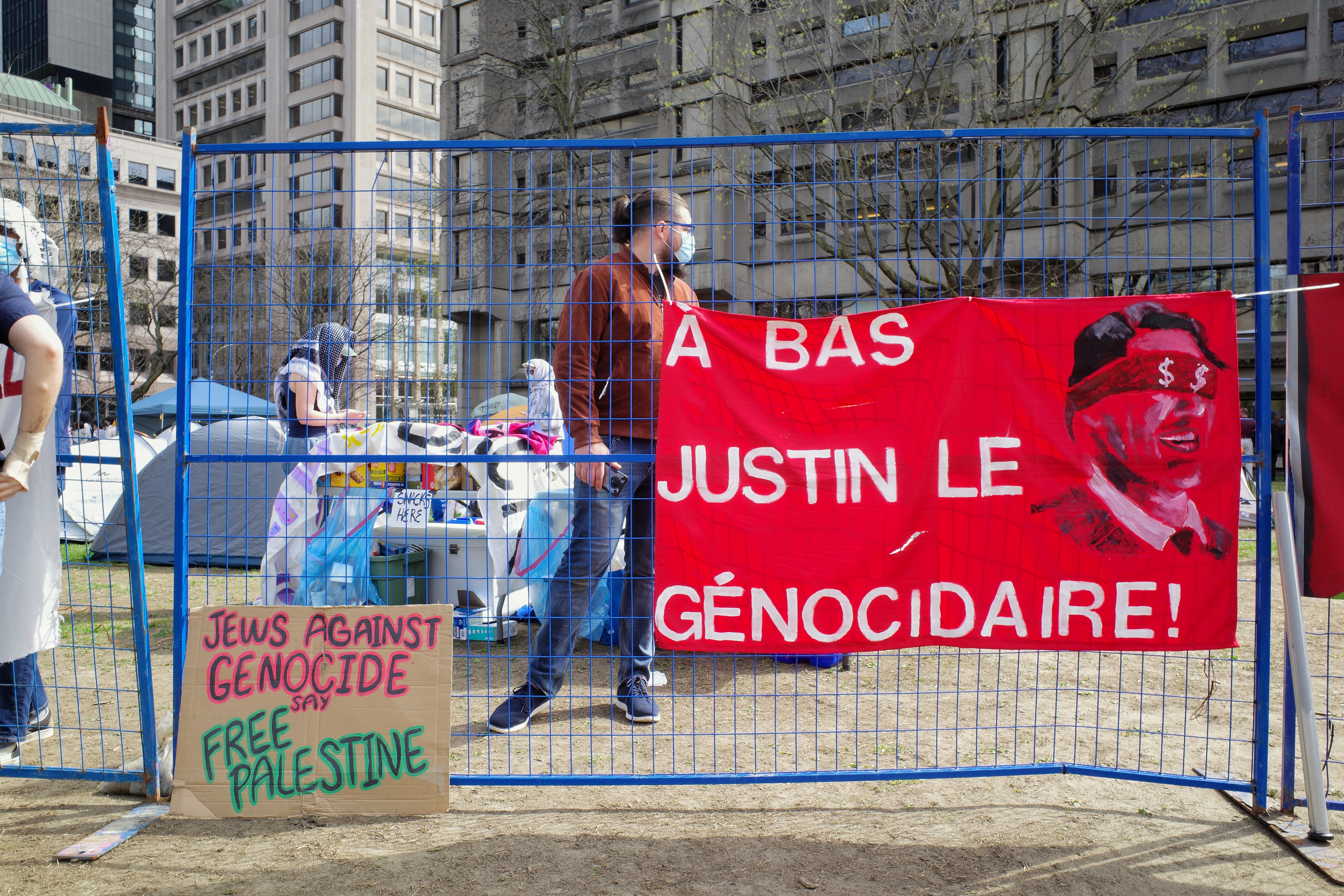 The Palestine solidarity encampment organized by students in Montreal. (Photo: Jahanzeb Hussain)