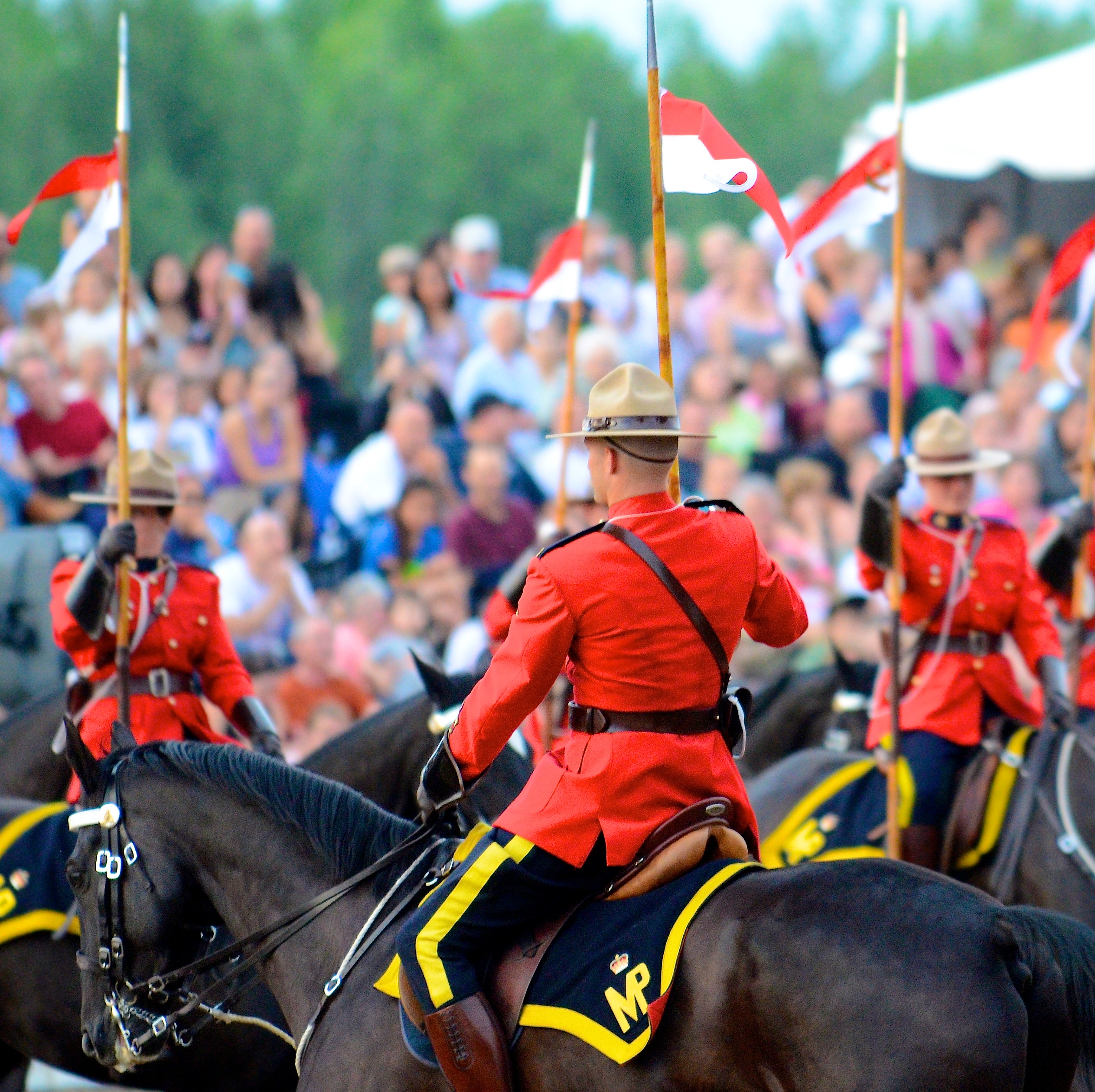 Mounties on horses.
