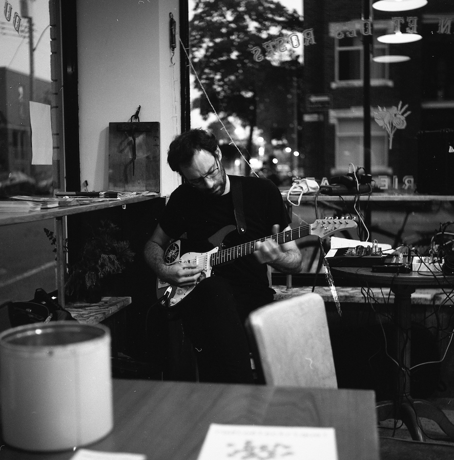 Stefan Christoff playing guitar. Photo by Philippe Teixeira St-Cyr, obtained from Stefan Christoff. Stefan Christoff playing guitar. Photo by Philippe Teixeira St-Cyr, obtained from Stefan Christoff.