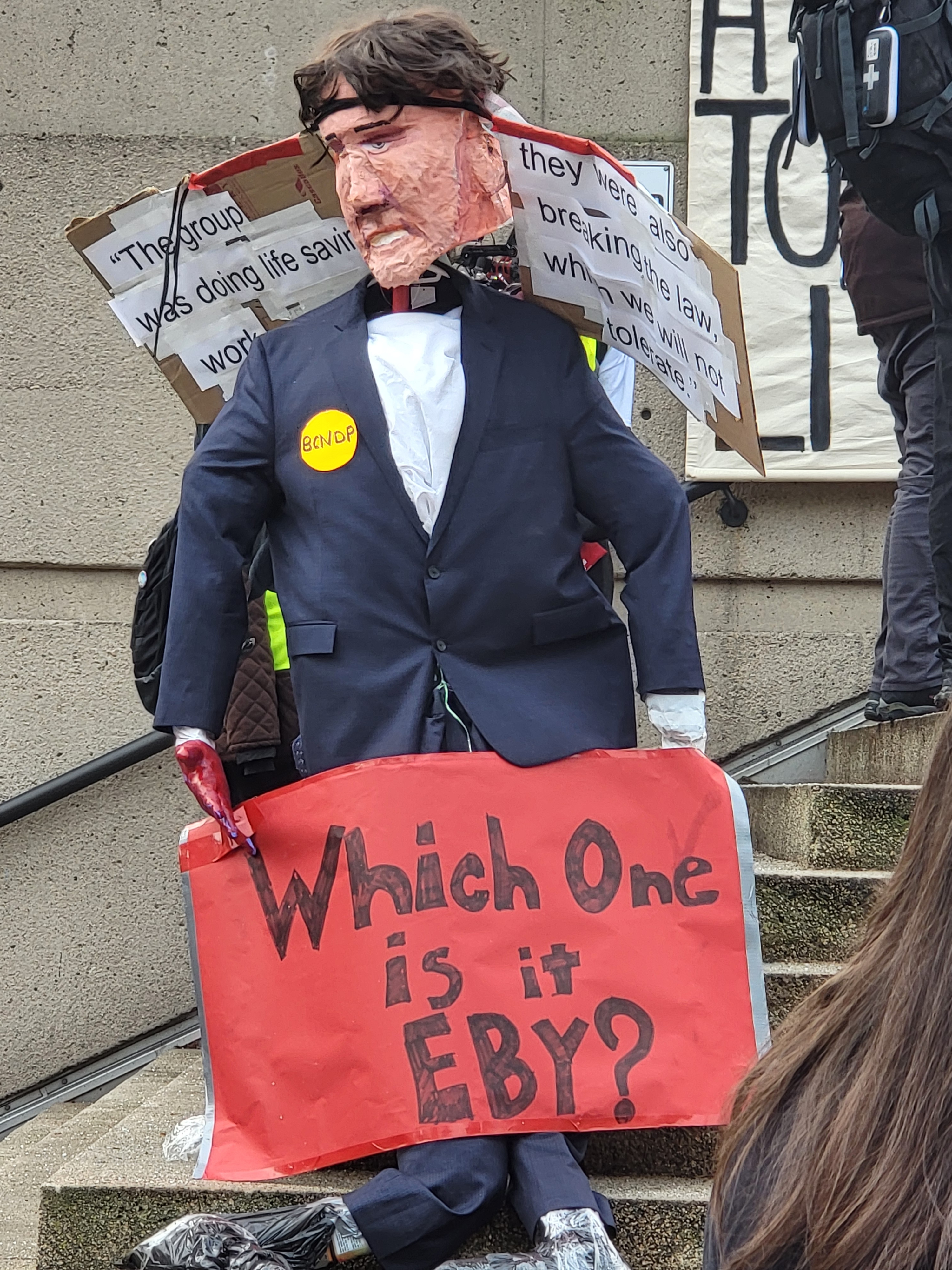 David Eby Effigy.