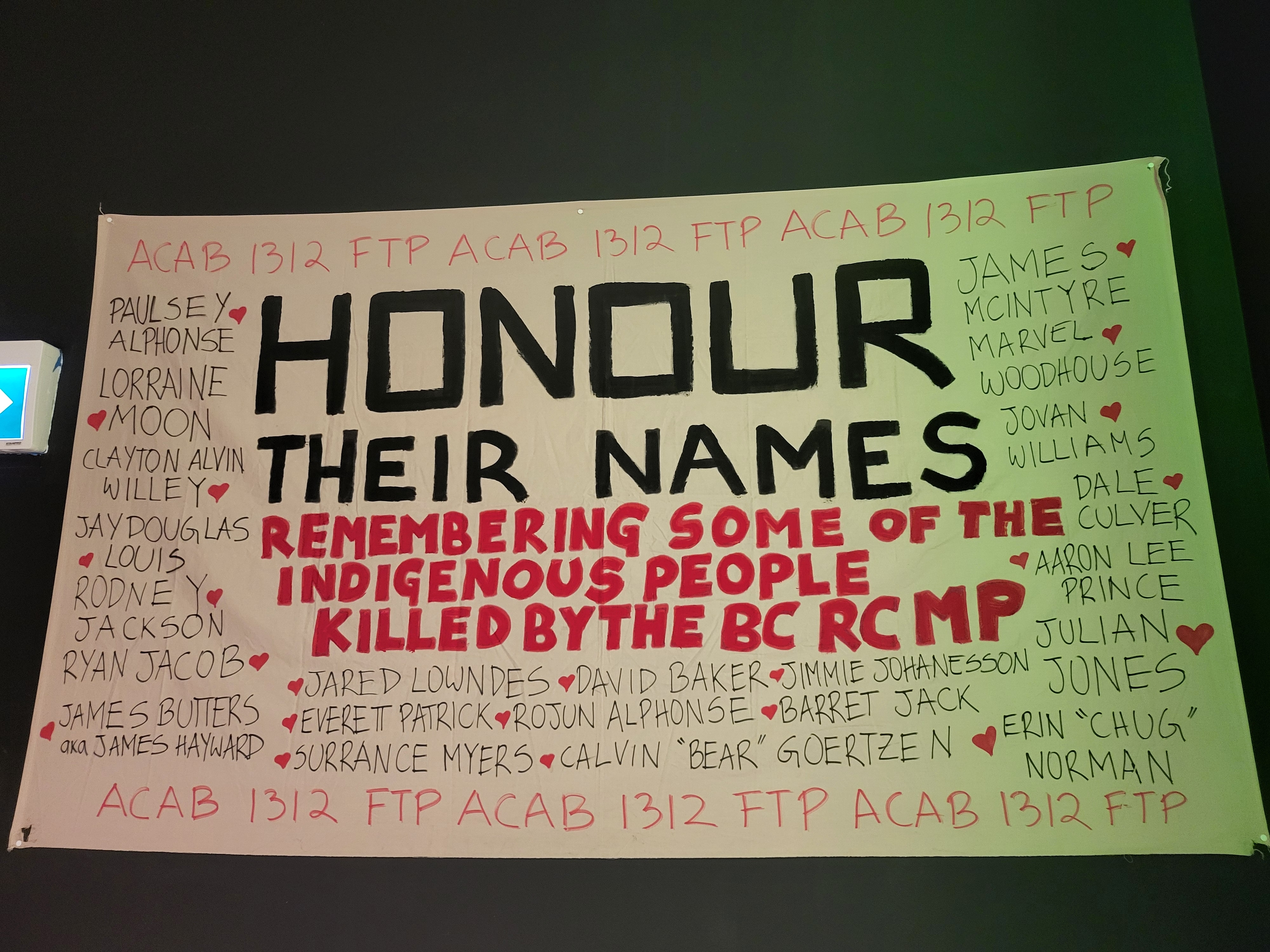 Honour their names banner.