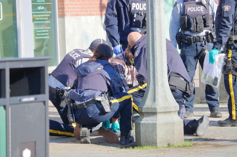 RCMP at crime scene.