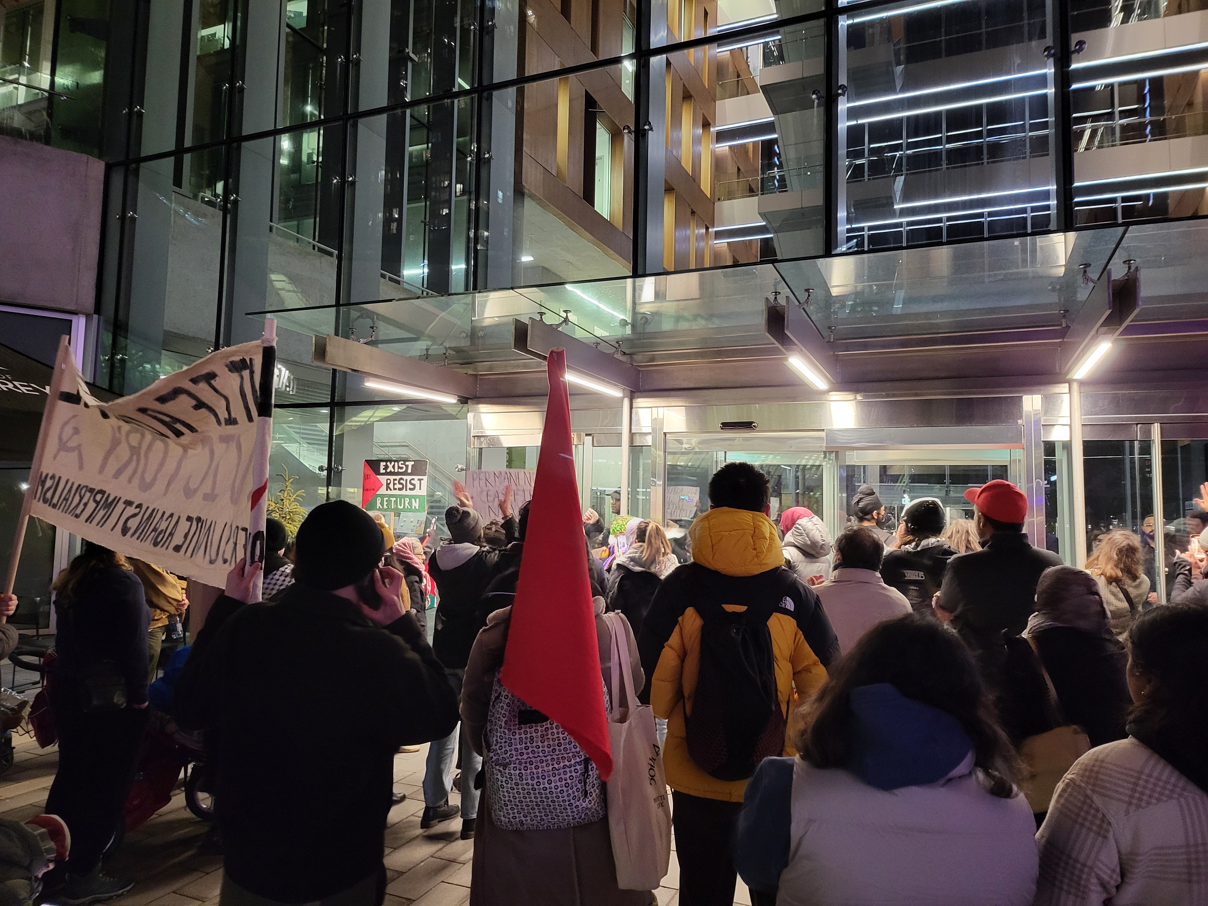 Palestine solidarity rally at city hall in Surrey.