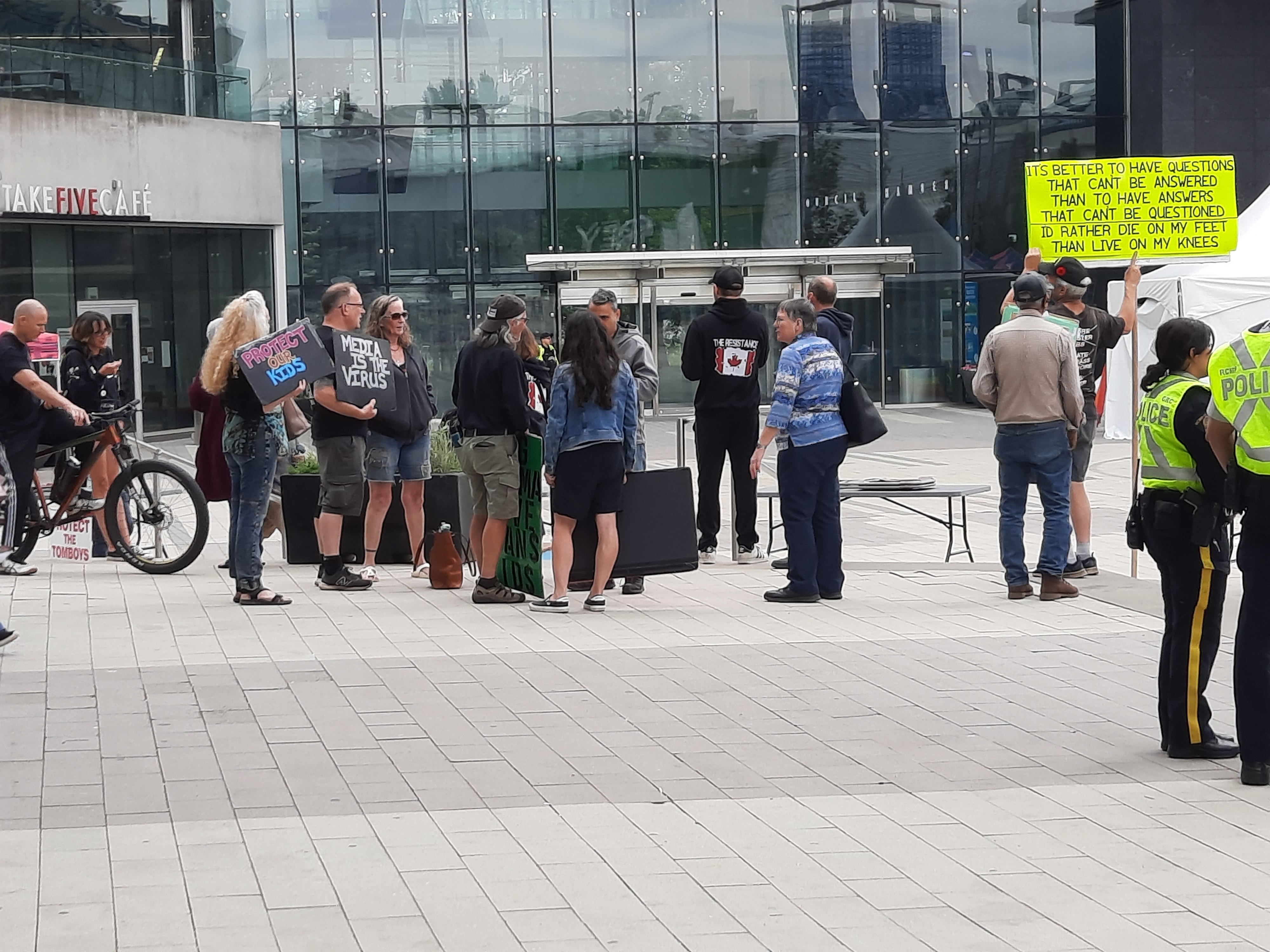 Far-right crowd at Surrey City Hall Far-right crowd at Surrey City Hall