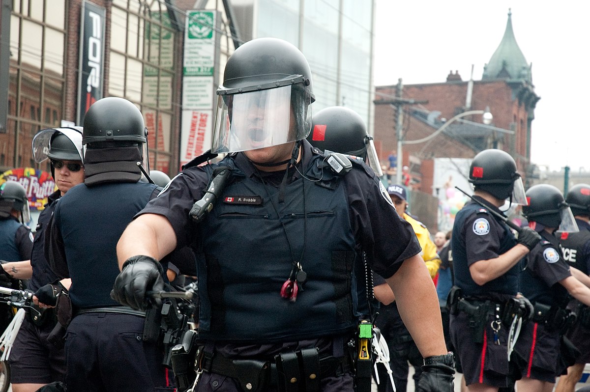 Toronto police at a protest.