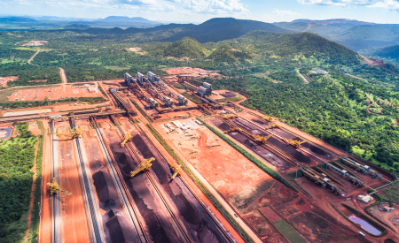 Aerial view of the mining plant and stockyard of the S11D Complex, the world's largest open-pit iron ore mine, controlled by Vale, in the Carajás region of Pará state. Ricardo Teles/ Agência Vale