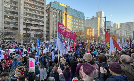 November 1 rally in Toronto. Photo credit: CUPE Ontario
