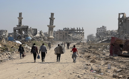 Displacement of Gaza strip residents during the Israeli assault on Gaza, 2023-2025. (Photo: Jaber Jehad Badwan, Wikimedia)