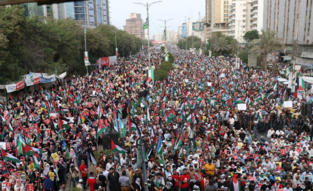 Image: People's Dispatch (peoplesdispatch.org/2023/10/16/thousands-of-pakistanis-hold-solidarity-protests-for-palestine/)