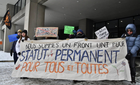 Participants in the Feb 7 action. (Photo: André Querry)