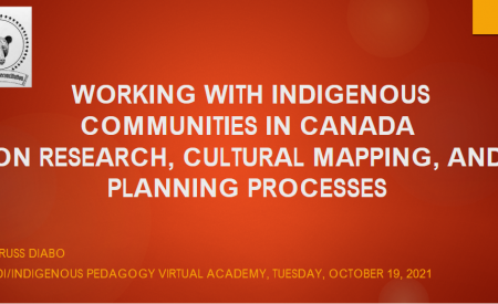 Working with Indigenous communities in Canada on research, cultural mapping, and planning processes