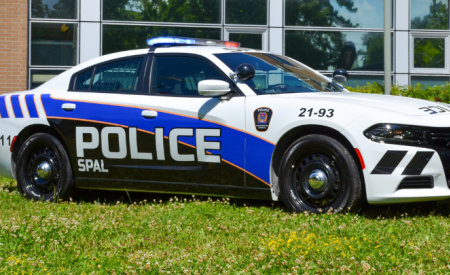 Longueuil Police Car on grass.