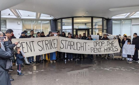 Some of the striking tenants from 71, 75 and 79 Throncliffe Park Dr. Photo credit: Thorncliffe Park Tenants