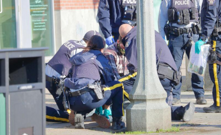 RCMP at crime scene.