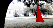 Art installation inspired by Métis artist Jaime Black for Missing and Murdered Indigenous Women.